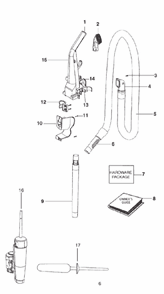 Part Location Diagram of 74101-7 Eureka Handle Assembly