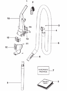 Page B Diagram and Parts List for 2961AVZ  Eureka Upright Vacuum