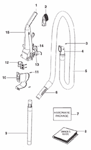 Page B Diagram and Parts List for 2970A  Eureka Upright Vacuum