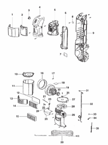 Page C Diagram and Parts List for 2973AVZ  Eureka Upright Vacuum