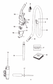 Page B Diagram and Parts List for 2977AV  Eureka Upright Vacuum
