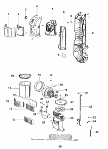 Page C Diagram and Parts List for 2977AV  Eureka Upright Vacuum