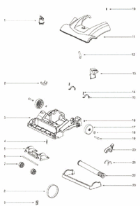 Page A Diagram and Parts List for 2981BVZ  Eureka Upright Vacuum