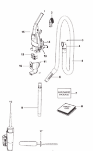 Page B Diagram and Parts List for 2993AV  Eureka Upright Vacuum