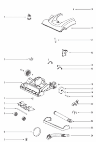 Page A Diagram and Parts List for 2996AVZ  Eureka Upright Vacuum