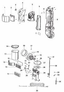 Page C Diagram and Parts List for 2996AVZ  Eureka Upright Vacuum