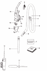 Page B Diagram and Parts List for 2996BVZ  Eureka Upright Vacuum