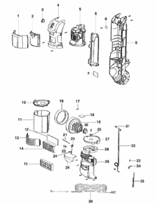 Page C Diagram and Parts List for 2996BVZ  Eureka Upright Vacuum