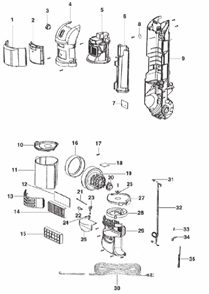 Page C Diagram and Parts List for 2996DVZ  Eureka Upright Vacuum