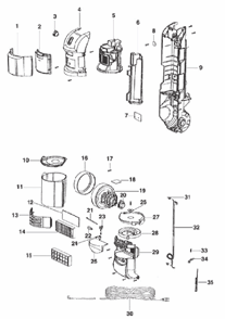 Part Location Diagram of 76910 Eureka Rear Housing Assembly