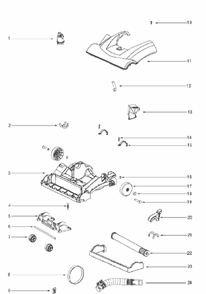 Page A Diagram and Parts List for 2998BZ  Eureka Upright Vacuum