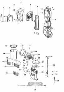Page C Diagram and Parts List for 2999AVZ  Eureka Upright Vacuum