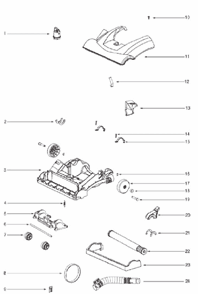 Page A Diagram and Parts List for 2999BV  Eureka Upright Vacuum