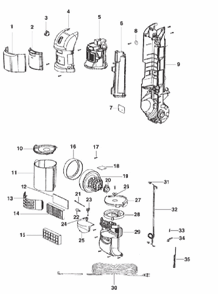 Page C Diagram and Parts List for 2999DVZ  Eureka Upright Vacuum