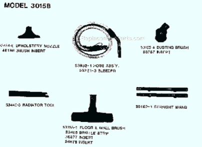 Page D Diagram and Parts List for 3015B  Eureka Canister Vacuum