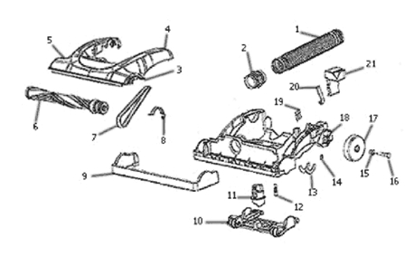 Page A Diagram and Parts List for 3041AZ  Eureka Upright Vacuum