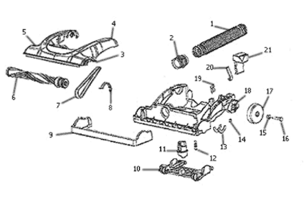 Page A Diagram and Parts List for 3041BZ  Eureka Upright Vacuum
