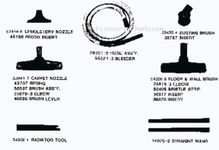 Part Location Diagram of 53994-3 Eureka Carpet Nozzle & Elbow