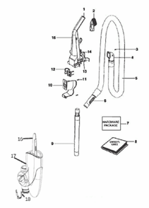 Page B Diagram and Parts List for 3271AVZ  Eureka Upright Vacuum