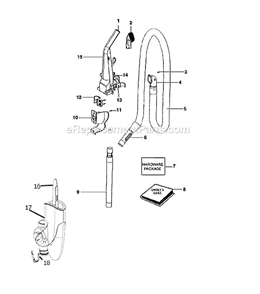 Page B Diagram and Parts List for 3271BZ  Eureka Upright Vacuum