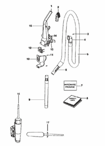 Page B Diagram and Parts List for 3276AZ  Eureka Upright Vacuum