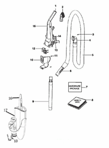 Page B Diagram and Parts List for 3276BVZ  Eureka Upright Vacuum