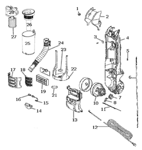 Page C Diagram and Parts List for 3279AZ  Eureka Upright Vacuum