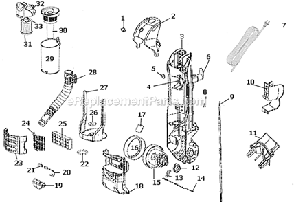 Page C Diagram and Parts List for 3281BZ  Eureka Upright Vacuum