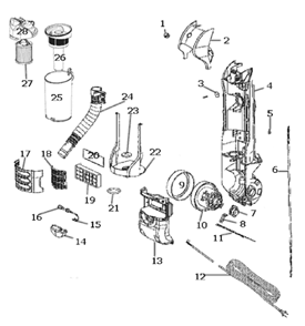 Page C Diagram and Parts List for 3282AVZ  Eureka Upright Vacuum