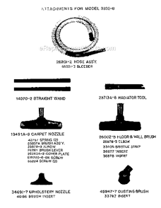 Page A Diagram and Parts List for 3332B  Eureka Canister Vacuum