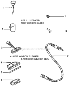 Part Location Diagram of 61017 Eureka Upholstery Nozzle
