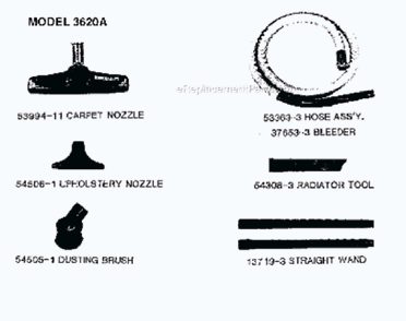 Part Location Diagram of E-54506-1 Eureka Upholstery Nozzle Assembl