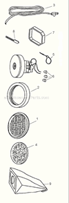 Page B Diagram and Parts List for 3621A  Eureka Canister Vacuum