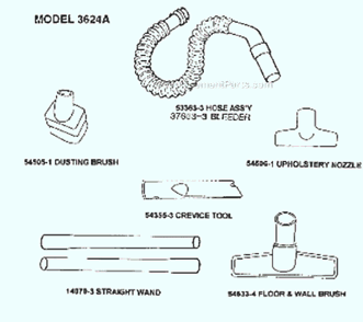 Page C Diagram and Parts List for 3624A  Eureka Canister Vacuum