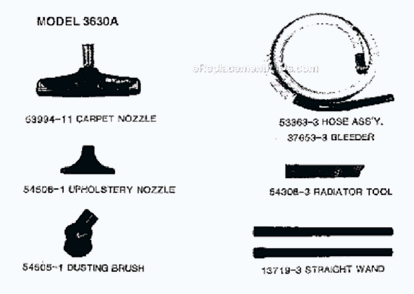 Page C Diagram and Parts List for 3630A  Eureka Canister Vacuum