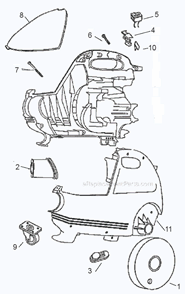 Page A Diagram and Parts List for 3631A  Eureka Canister Vacuum