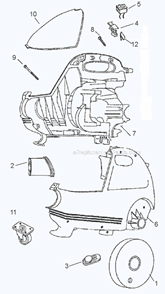 Page A Diagram and Parts List for 3641A  Eureka Canister Vacuum