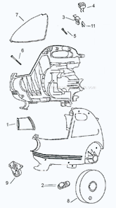Page A Diagram and Parts List for 3650A  Eureka Canister Vacuum