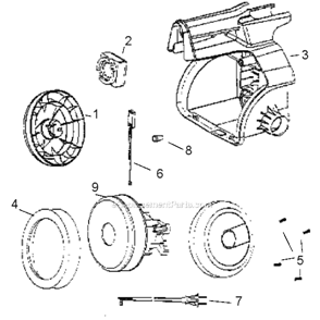 Page B Diagram and Parts List for 3670A  Eureka Canister Vacuum