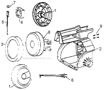 Part Location Diagram of 62394-1 Frigidaire Motor Assembly Packaged