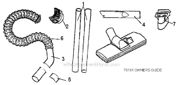 Page C Diagram and Parts List for 3670E  Eureka Canister Vacuum