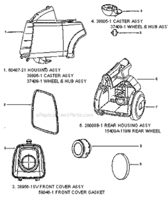 Page A Diagram and Parts List for 3670G-3  Eureka Canister Vacuum