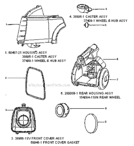 Page A Diagram and Parts List for 3670G  Eureka Canister Vacuum