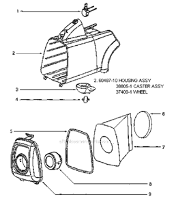 Page A Diagram and Parts List for 3671A-1  Eureka Canister Vacuum