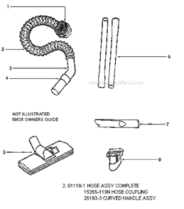 Page C Diagram and Parts List for 3671A-1  Eureka Canister Vacuum