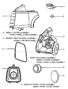 Page A Diagram and Parts List for 3672A-1  Eureka Canister Vacuum