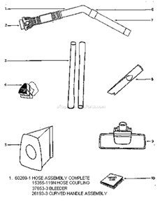 Page C Diagram and Parts List for 3672A  Eureka Canister Vacuum