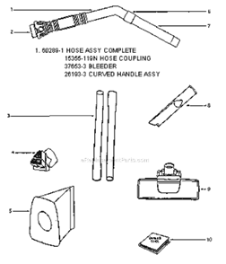 Page C Diagram and Parts List for 3672B  Eureka Canister Vacuum