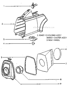 Page A Diagram and Parts List for 3674A-1  Eureka Canister Vacuum