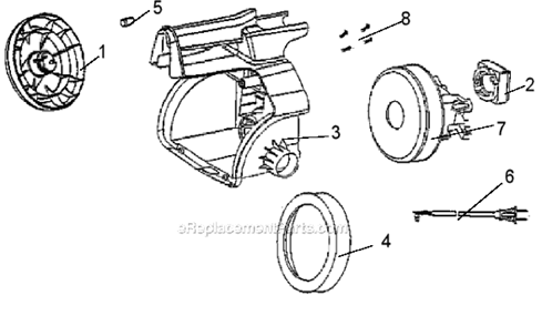 Page B Diagram and Parts List for 3682D-1  Eureka Canister Vacuum